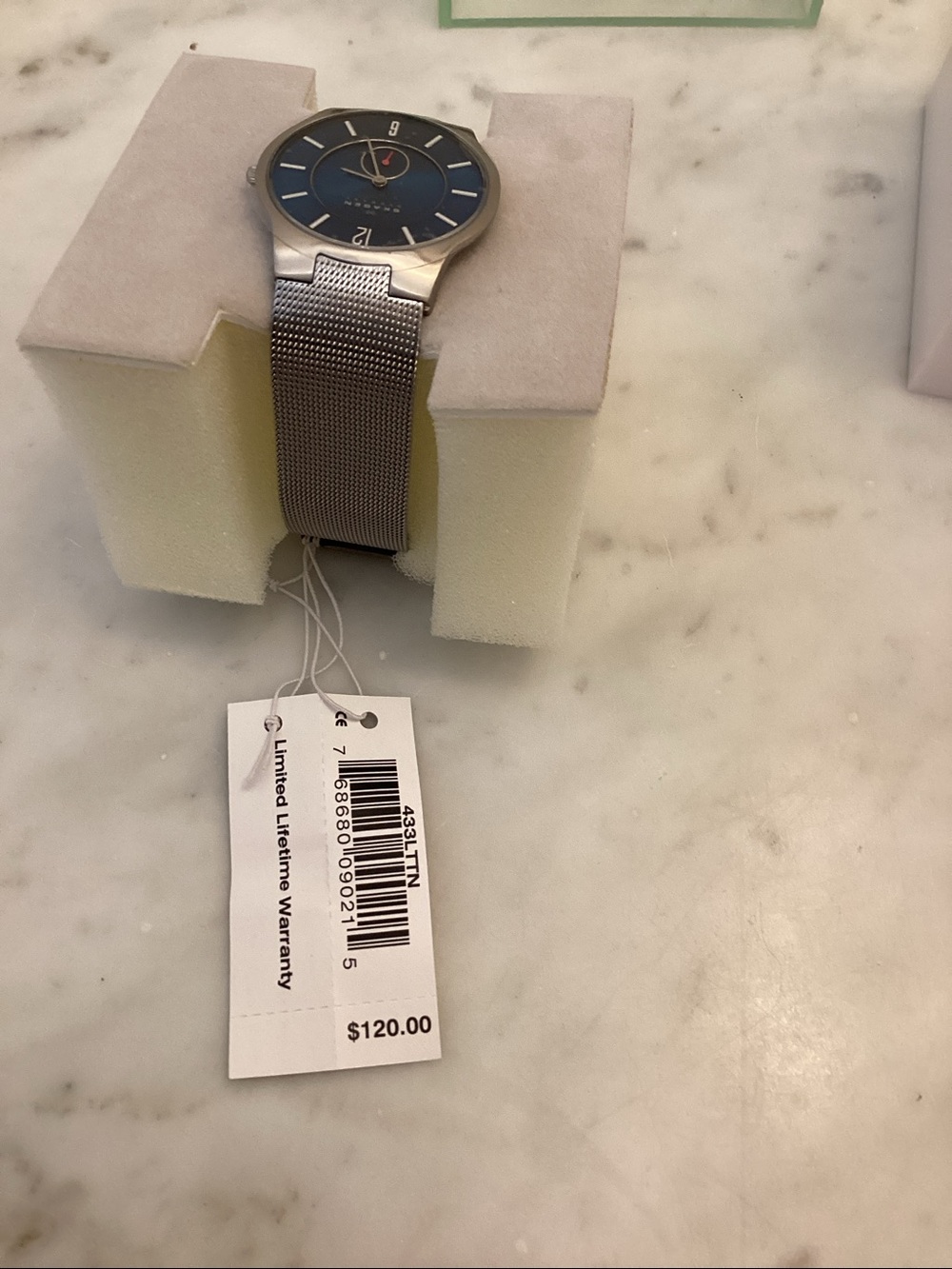Skagen Silver Case Watch with Blue Sunray Dial - Picture 6 of 8